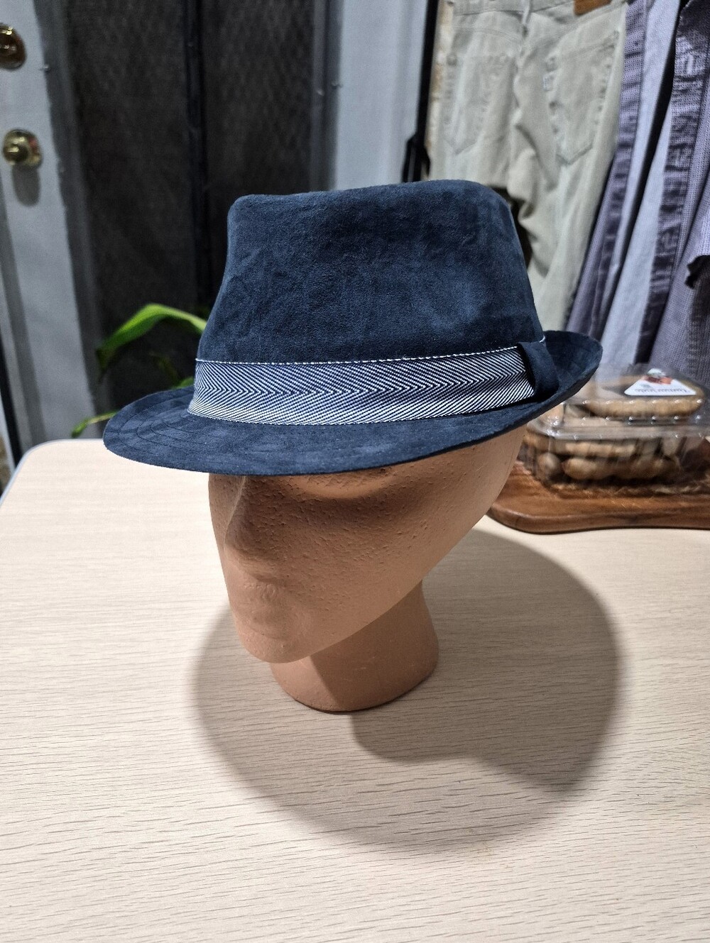 Henschel Hat Co. Navy Ultra Suede Fedora Hat Medium
